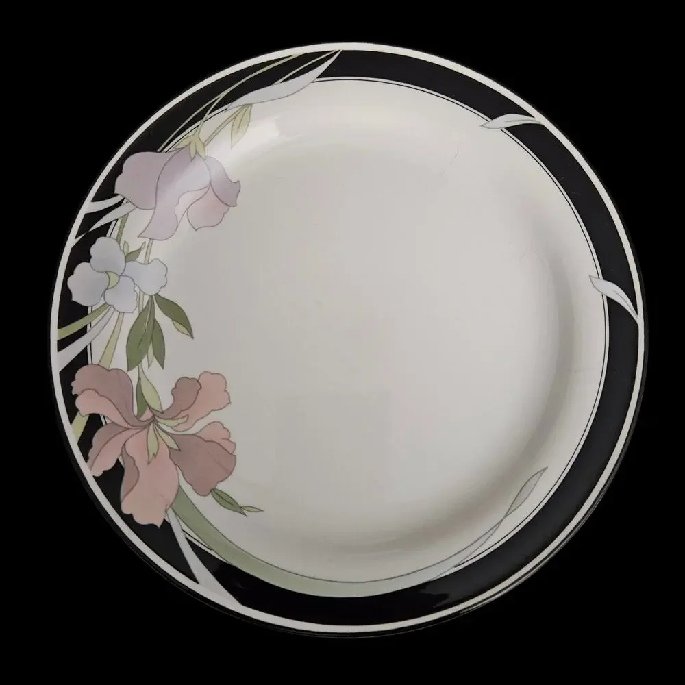 Sango Symphony 3707 Salad Plates Set of 3 Floral Pink Purple Korea Vintage